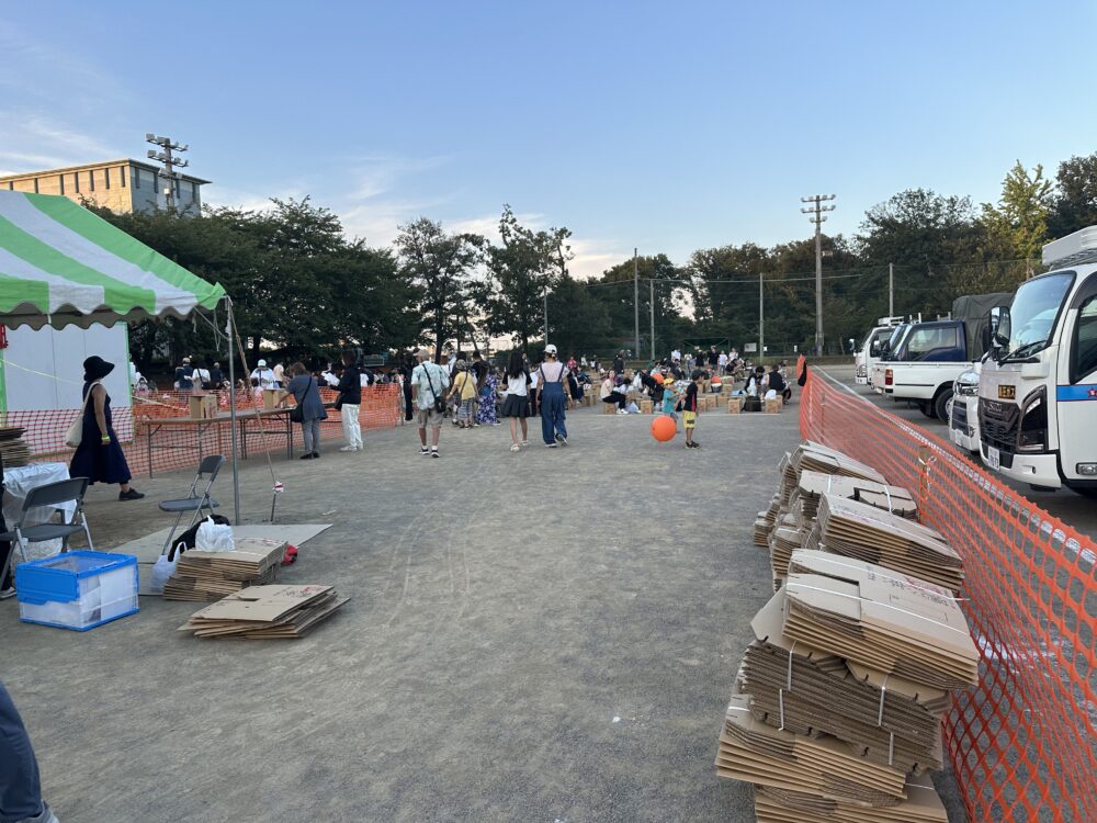 花火大会 段ボール間仕切り(パーテーション)